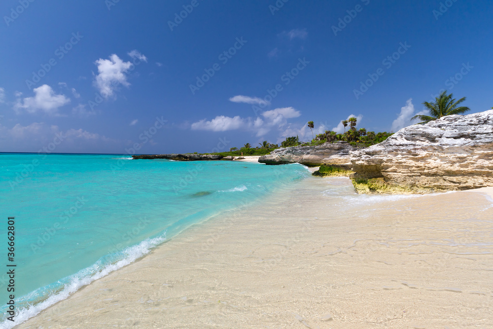 Scenery of Caribbean Sea in Mexico