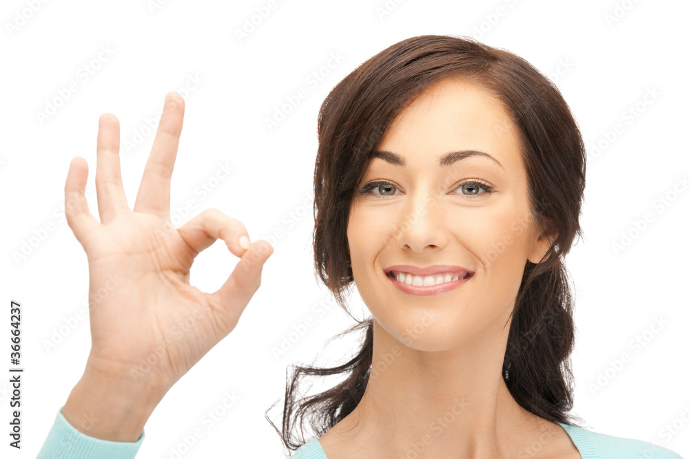 lovely teenage girl showing ok sign lovely teenage girl showing ok sign
