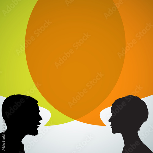 Abstract speakers silhouettes