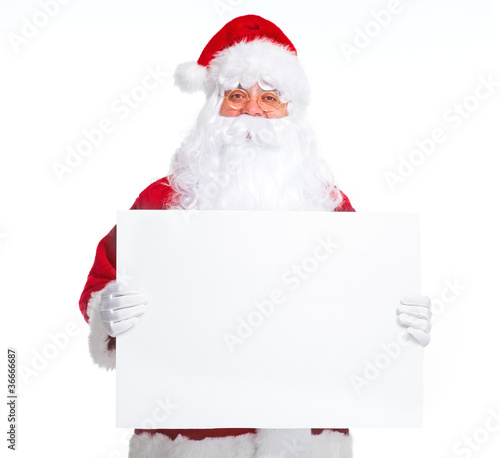 Santa Claus with poster. © grinny
