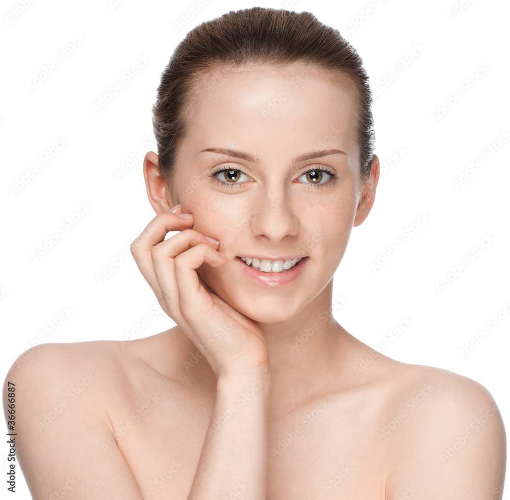 Portrait of young woman with perfect skin