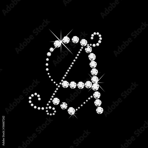 A letter in diamonds bling bling