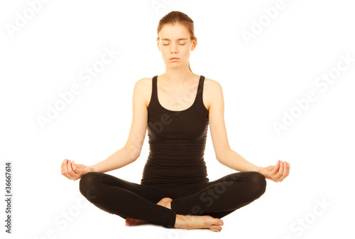 healthy girl doing yoga