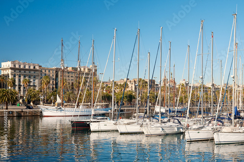 Canvas Print Port Vell in Barcelona