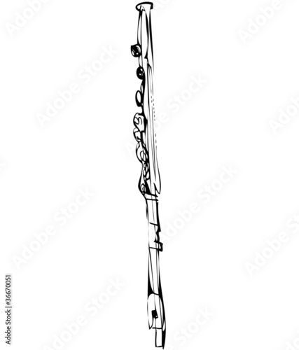 sketch wind musical instrument orchestra Flute