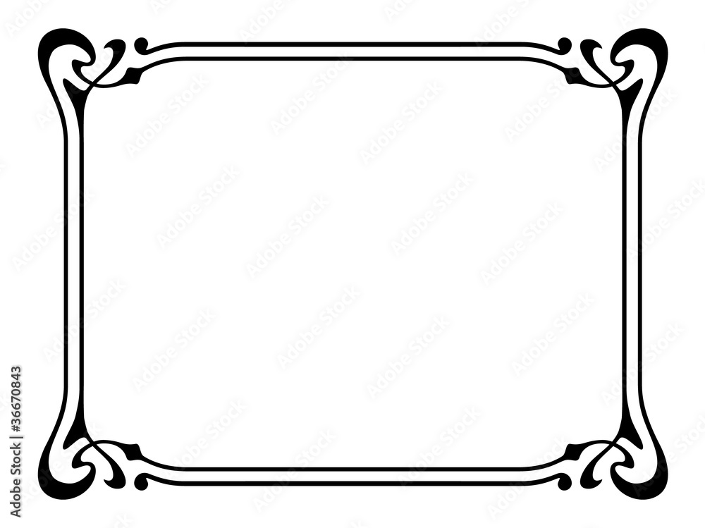 art nouveau ornamental decorative frame