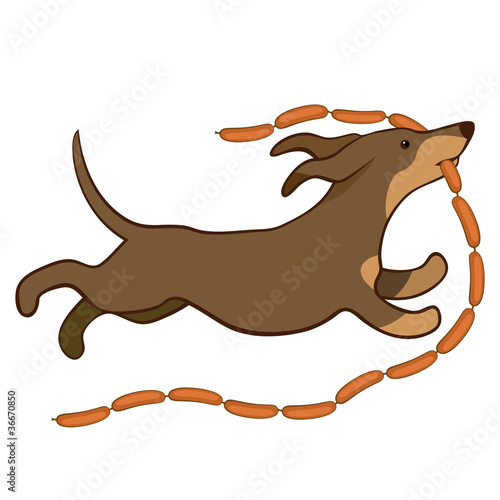 lucky dog with sausages