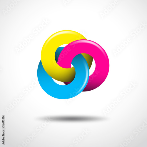 Logo crossed circles, CMYK colours # Vector