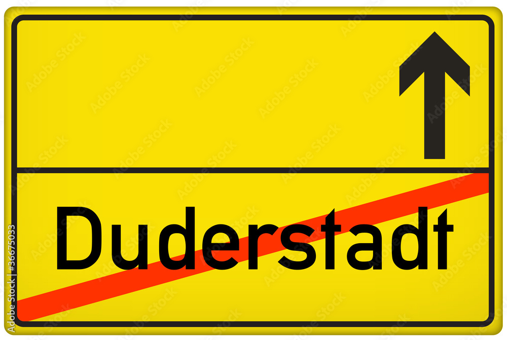 Fototapeta premium Ortsausgangsschild Duderstadt
