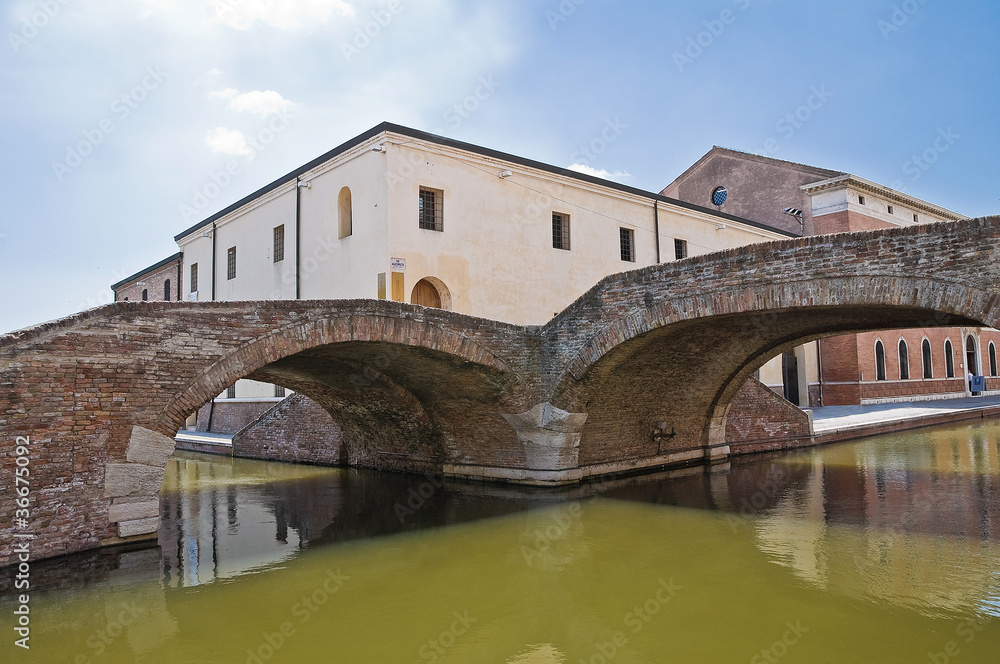 Cops bridge. Comacchio. Emilia-Romagna. Italy.