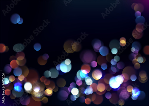 Christmas blurred lights background. Vector Illustration.
