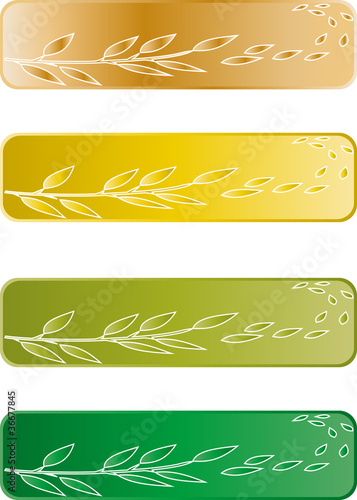 Banners Set, Blätter, Pflanzen