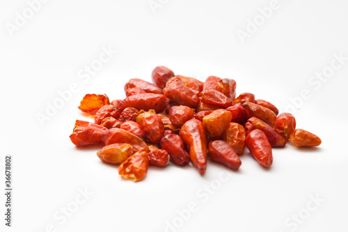 cayena roja picante en fondo blanco photo