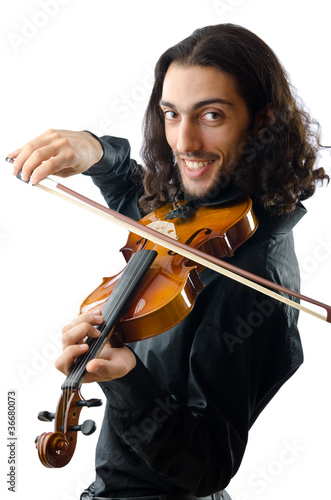 Violin player playing the intstrument photo