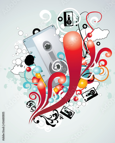 music grunge color vector
