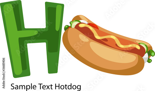 ALPHABET LETTER H-Hotdog