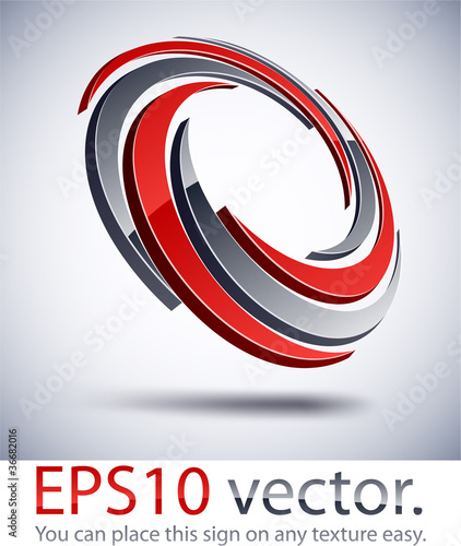 3D modern impeller logo icon.