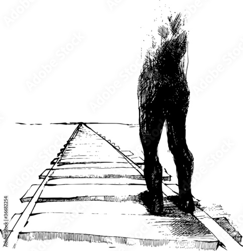 man on the tracks