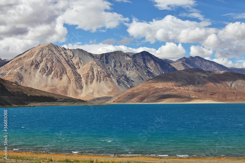 Tso Moriri lake, Ladakh, India at 4,595 m /15,075 ft