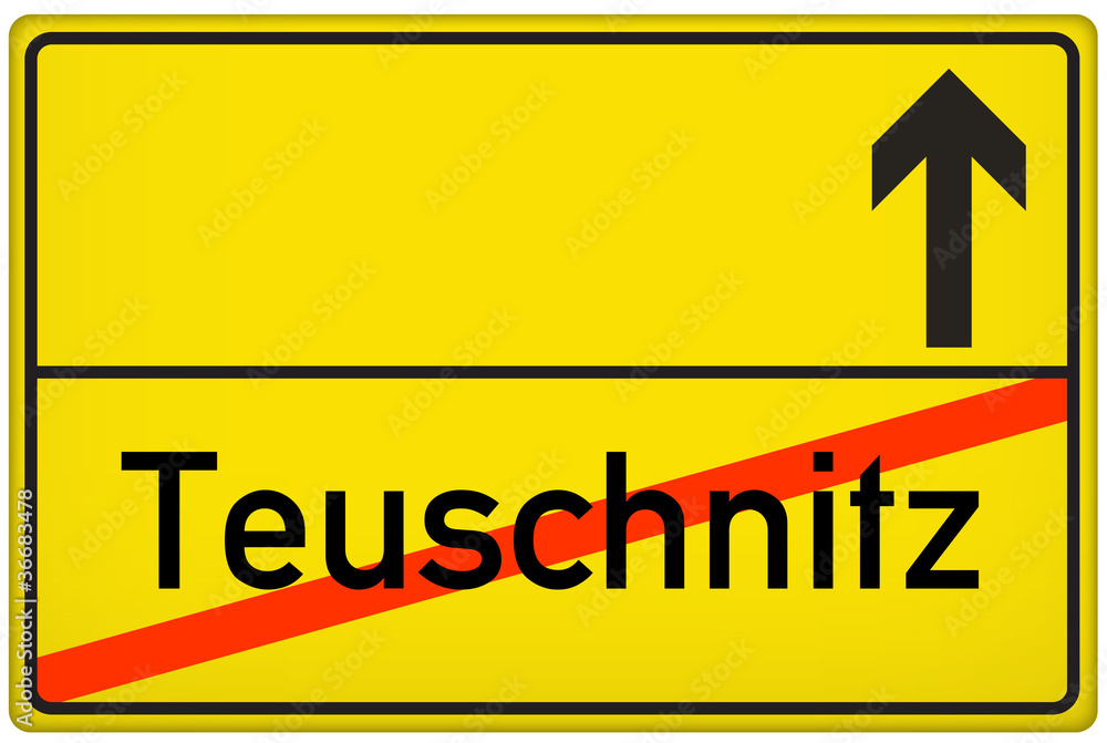 Ortsausgangsschild Stadt Teuschnitz