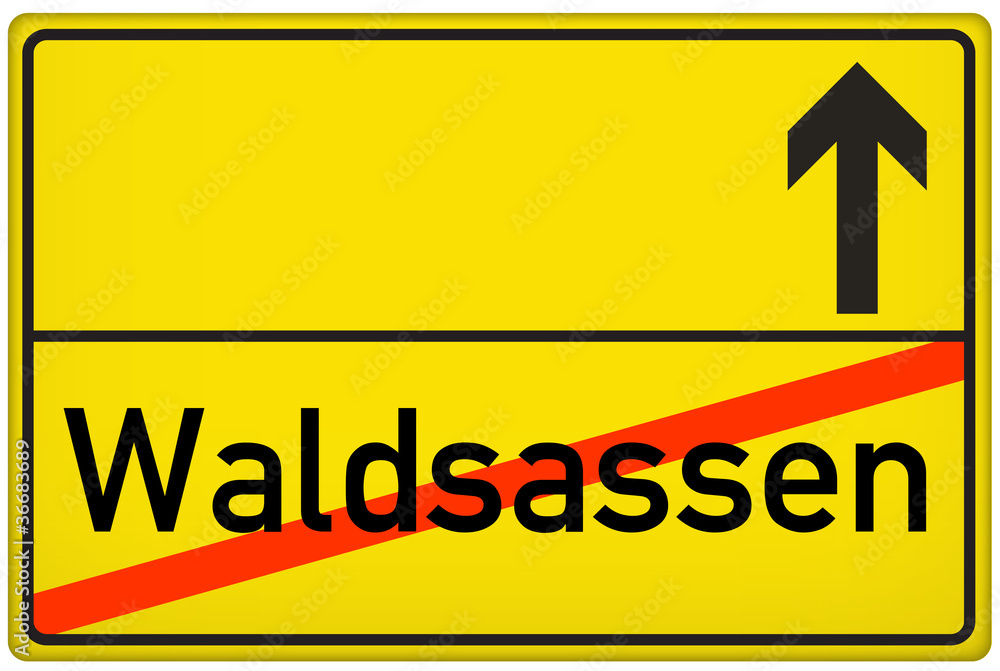 Ortsausgangsschild Stadt Waldsassen Ortsausgangsschild Stadt Waldsassen