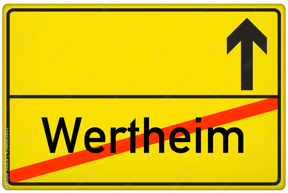 Ortsausgangsschild Stadt Wertheim Ortsausgangsschild Stadt Wertheim