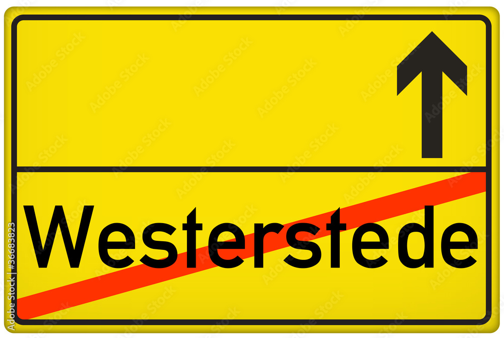 Ortsausgangsschild Stadt Westerstede Ortsausgangsschild Stadt Westerstede