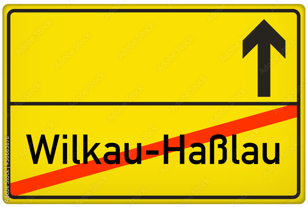Ortsausgangsschild Stadt Wilkau-Haßlau