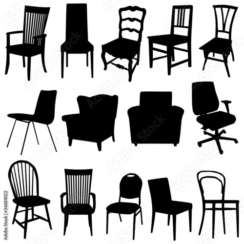 chair art vector illustration in black color