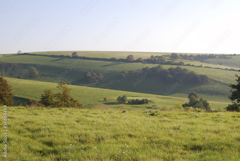 South Downs countryside near Worthing. England