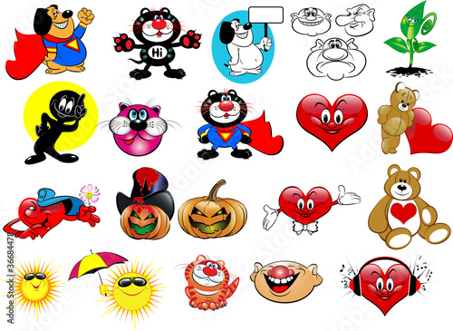 Vector set cartoon. Funny pictures for your design