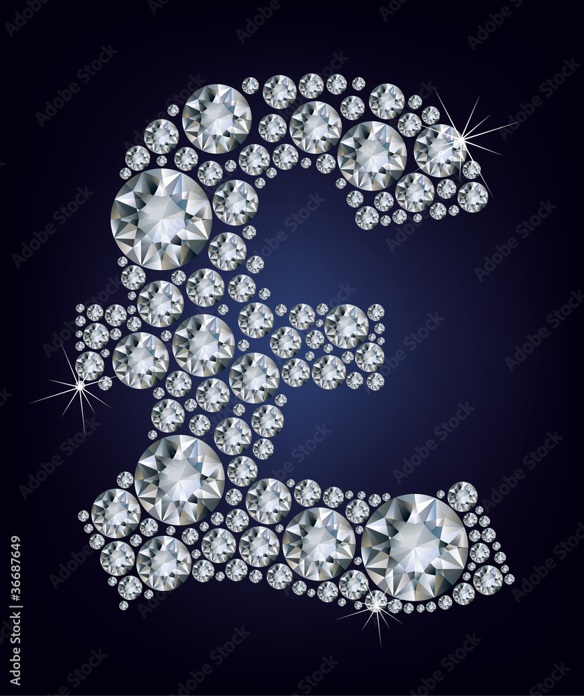 Pound symbol in diamonds.