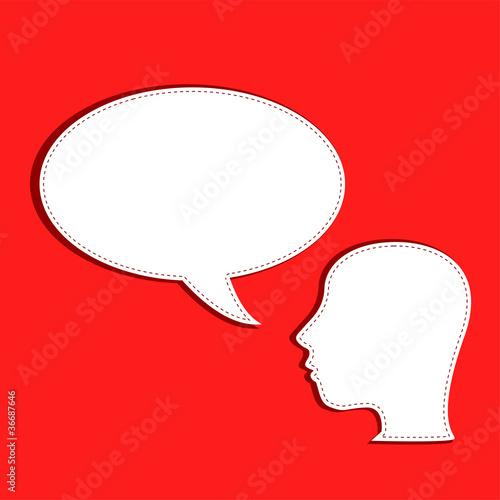 Human talks in a speech bubble vector