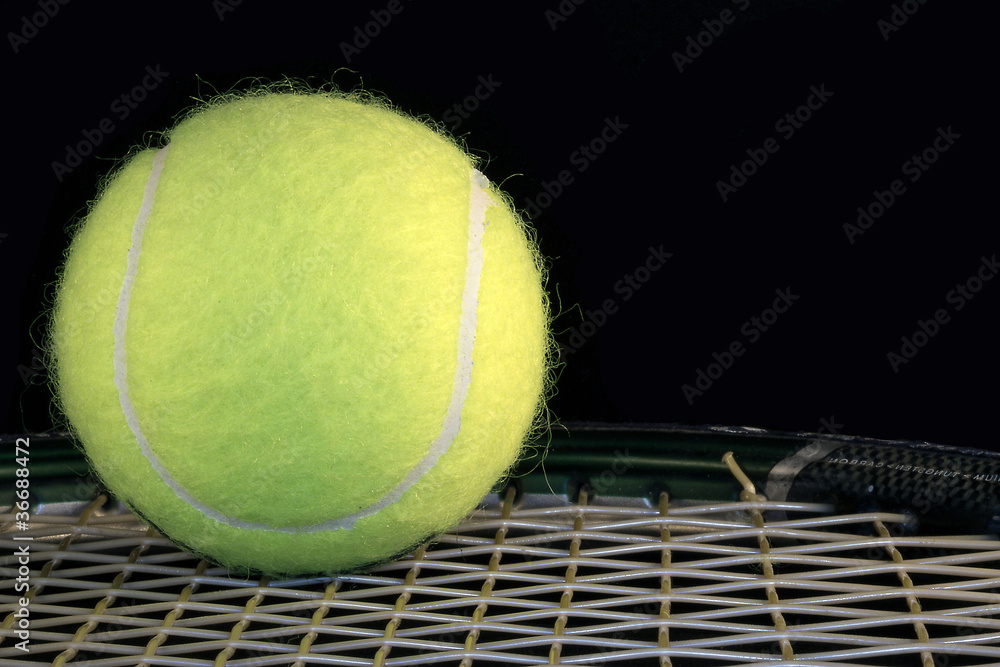 ball and tennis racket