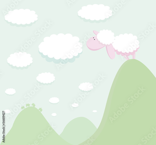 Fotoroleta kreskówka góra wzgórze