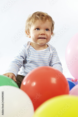 Boy playing with balls