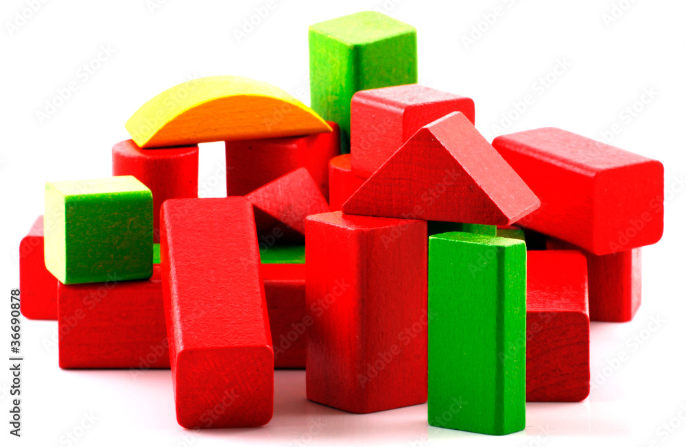Obraz premium Wooden building blocks