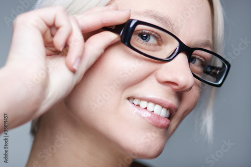 Tableau sur toile Frau mit Brille #1
