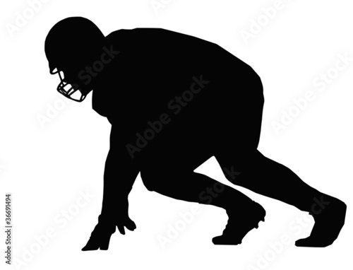 Silhouette American Football Player Scrimmage
