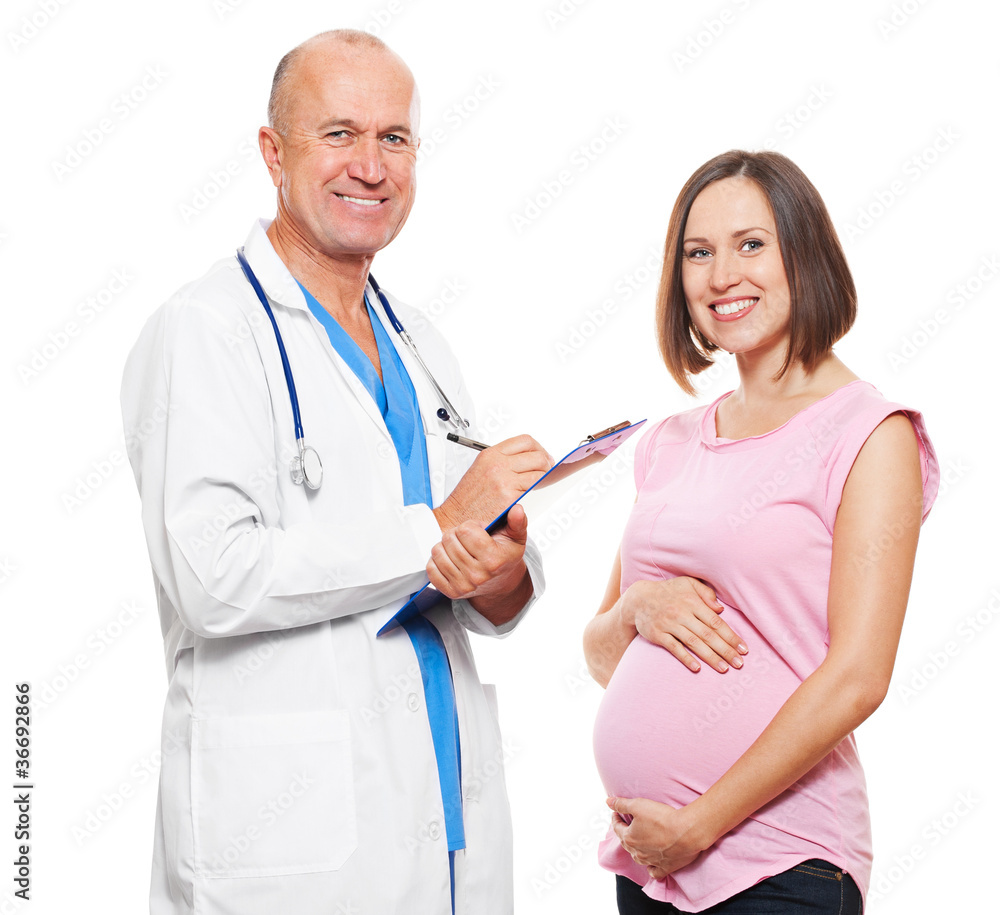 pregnant woman and doctor