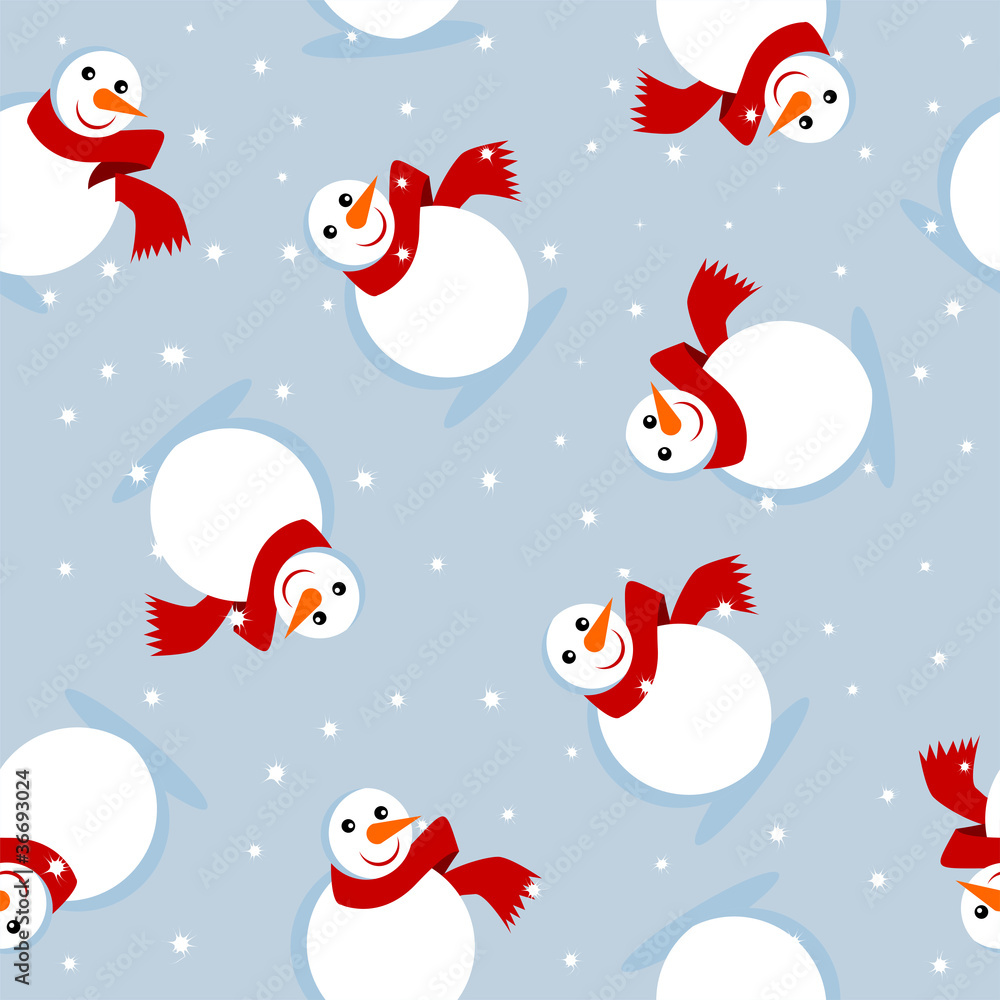 Snowman with red scarf Christmas square background Snowman with red scarf Christmas square background