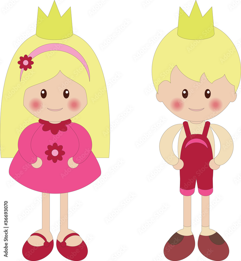 Prince and princess, isolated Prince and princess, isolated