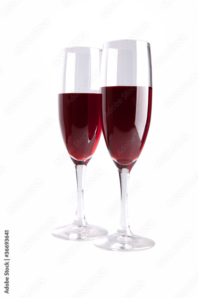 This are glasses with red wine isolated over white This are glasses with red wine isolated over white