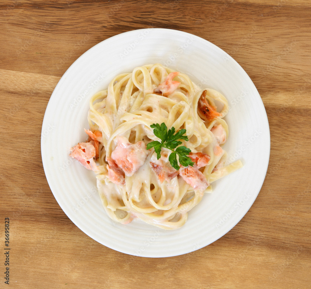 Smoked Salmon Fettuccine