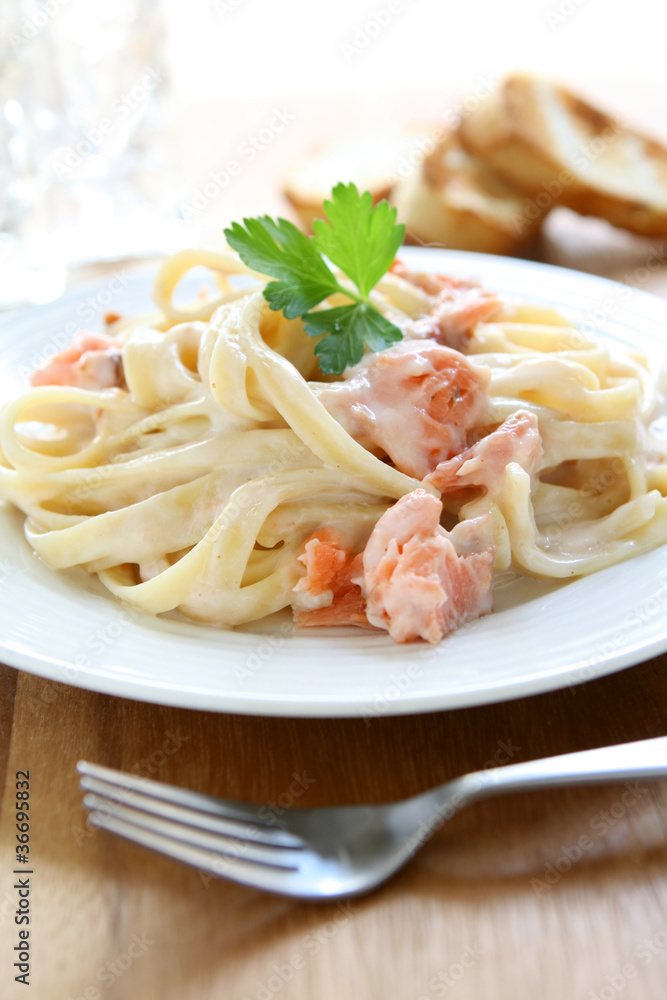 Salmon Fettuccine Salmon Fettuccine