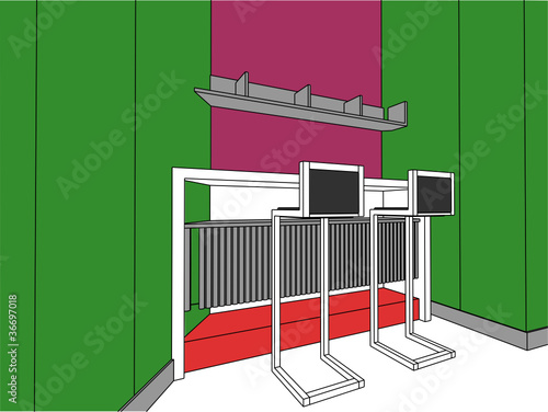 Bar With Tall Chairs Vector 01