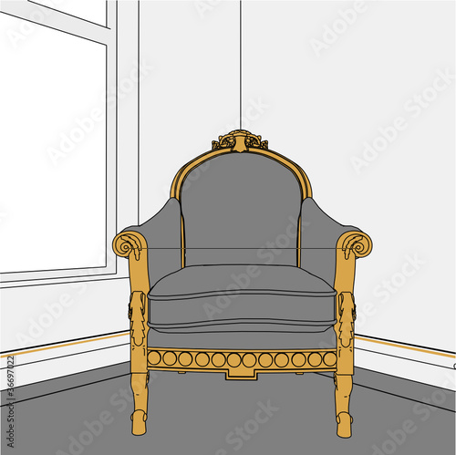 Antique Armchair Vector 11