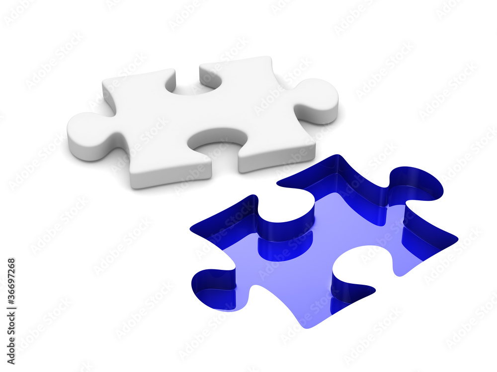 Puzzle on white background. Isolated 3D image Puzzle on white background. Isolated 3D image