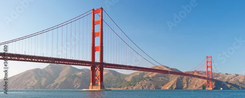 Panel kuchenny z motywem The Golden Gate Bridge in San Francisco during the sunset panora