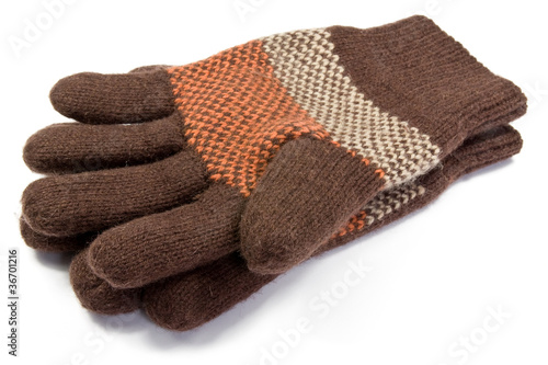 warm woolen knitted gloves